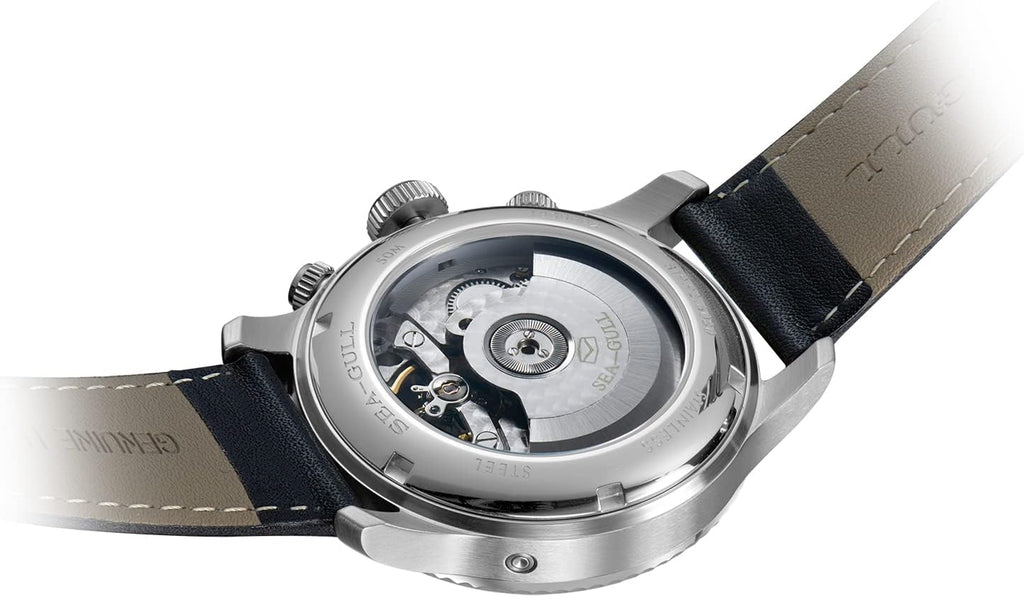 Seagull 1963 Serise Reloj para hombre Moda Deportes Multifunción Sapphire Luminoso Reloj mecánico automático Serie Pilot (Blanco)