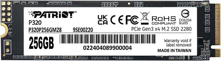 Patriot Memory P320 256GB SSD interno - NVMe PCIe Gen 3x4 - M.2 228...