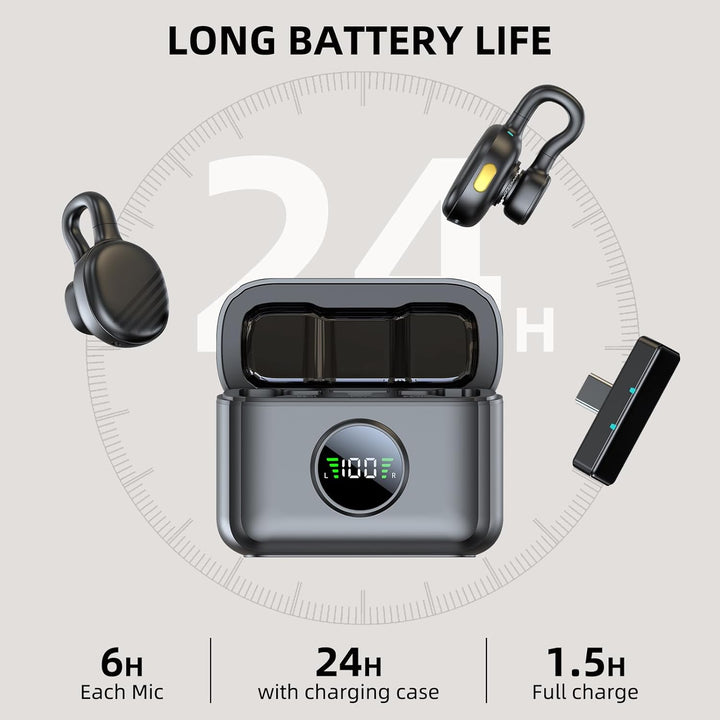 TXTUNE Micrófono Lavalier inalámbrico para iPhone 15\/16\/Android,...