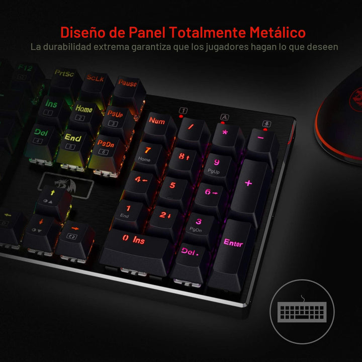 Redragon K556 teclado para juegos mecánicos con cable y luz posteri...
