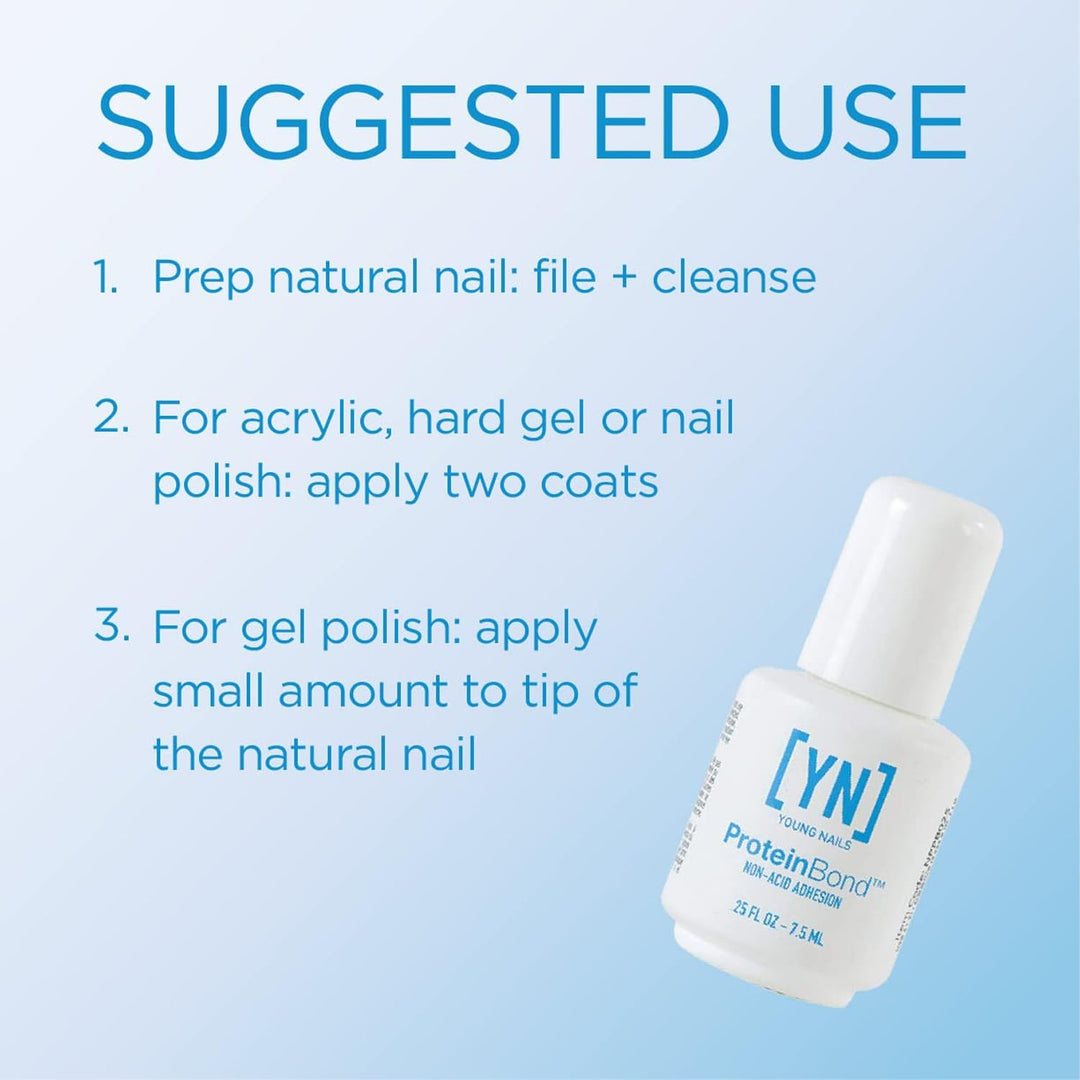 Young Nails Protein Bond - Imprimador de uñas no ácido, adherencia...