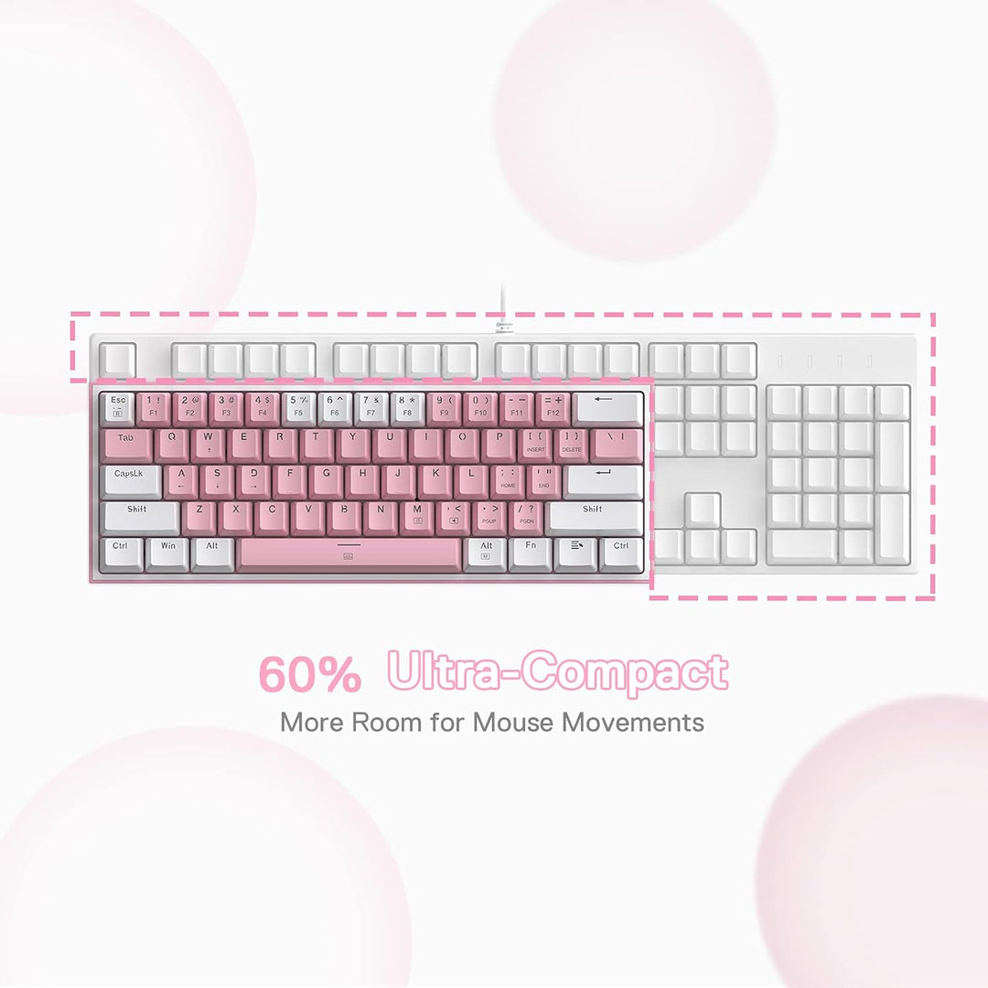 Redragon K617 Fizz 60% teclado con cable para juegos RGB, teclado m...