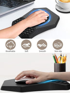 Set de teclado ergonómico 3 en 1 con soporte para muñeca y alfombrilla para ratón, negro