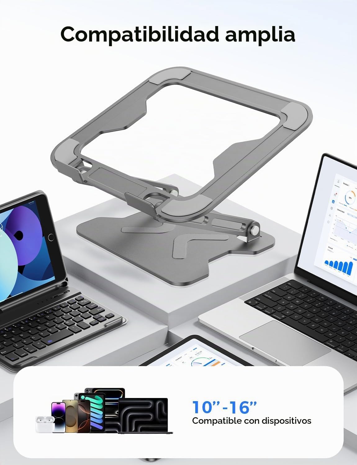 JCZT Soporte plegable para laptop para escritorio, soporte ergonómi...