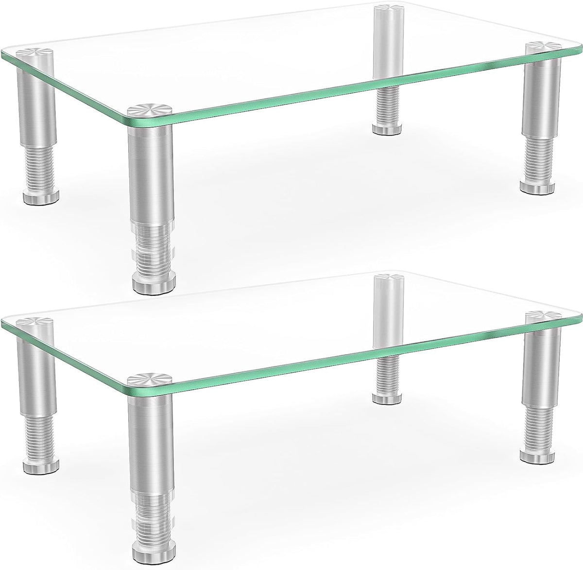 Hemudu Paquete de 2 elevadores para monitor de computadora con soporte de escritorio multimedia de altura ajustable para pantalla plana LCD LED TV, portátil, portátil, Xbox One