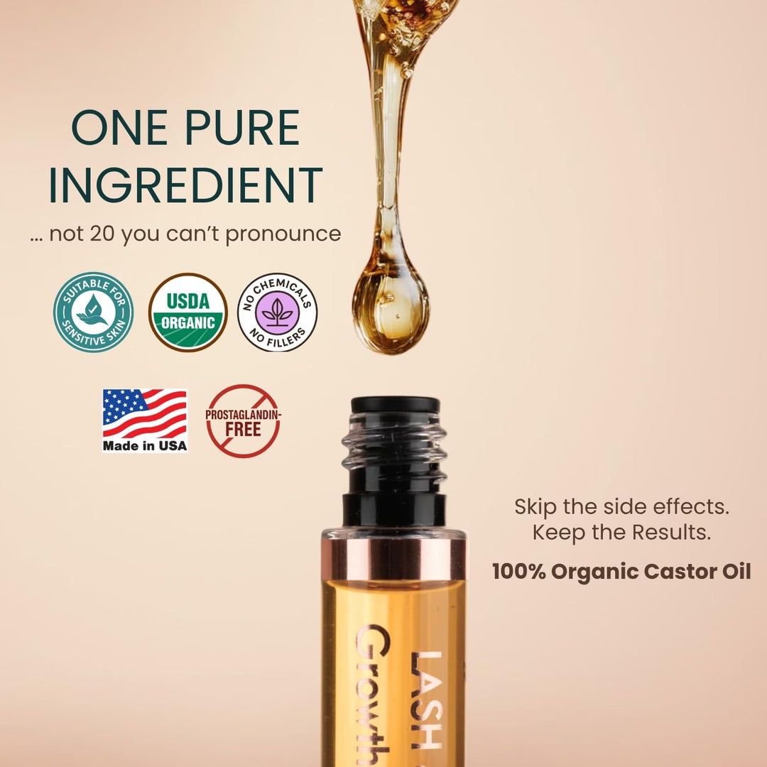 Aceite de ricino orgánico USDA - Suero de crecimiento de pestañas d...