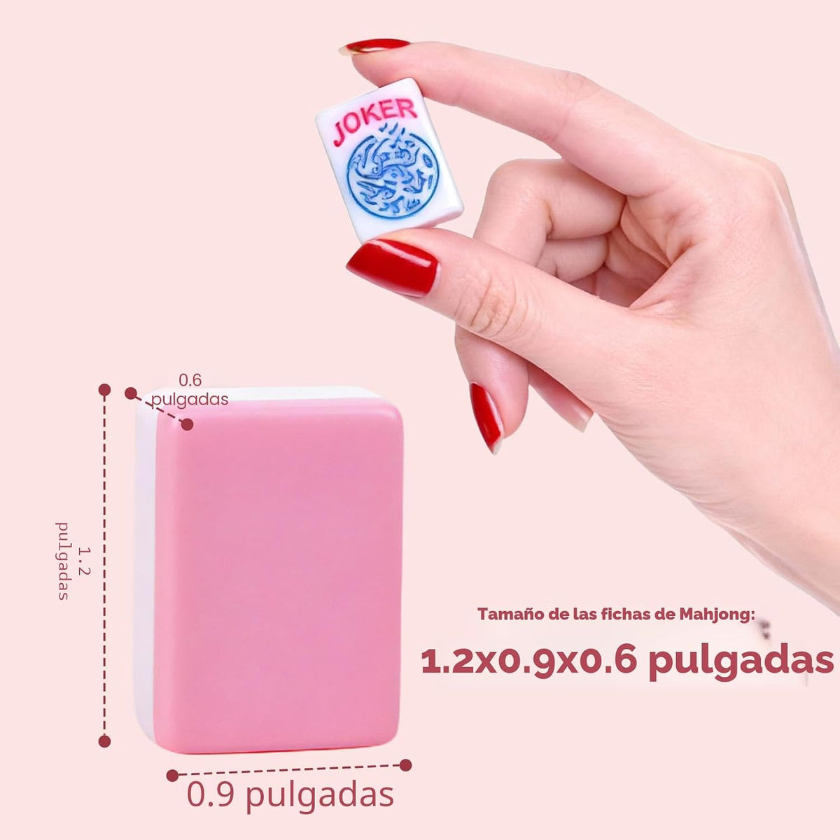 American Mahjong Tile Set, 1.2 en 166 Pink Travel mah jongg sets juego