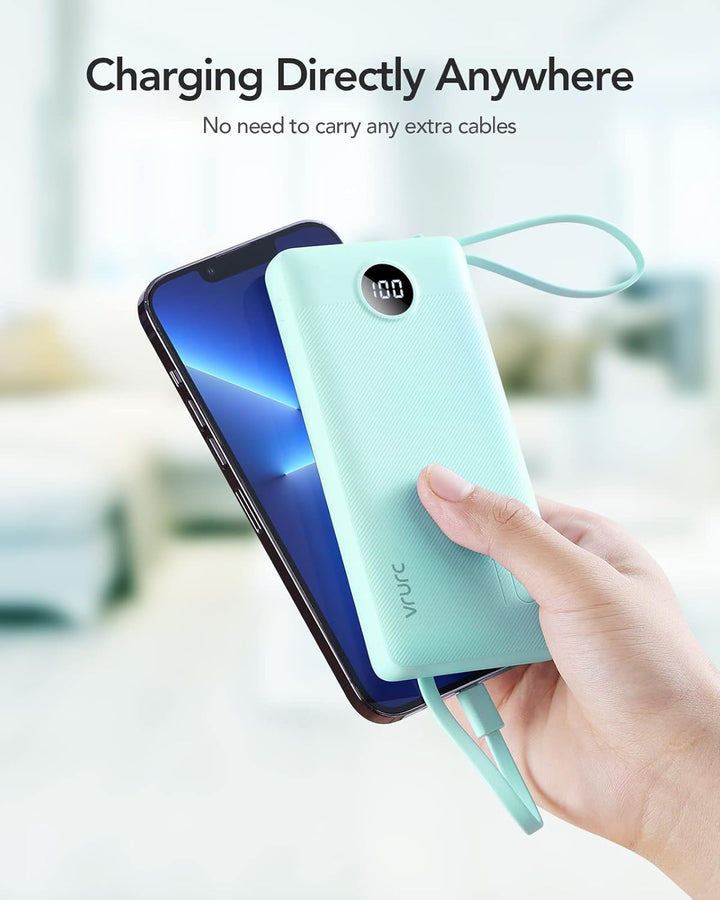 VRURC Cargador portátil para iPhone, batería compacta de viaje de 1...
