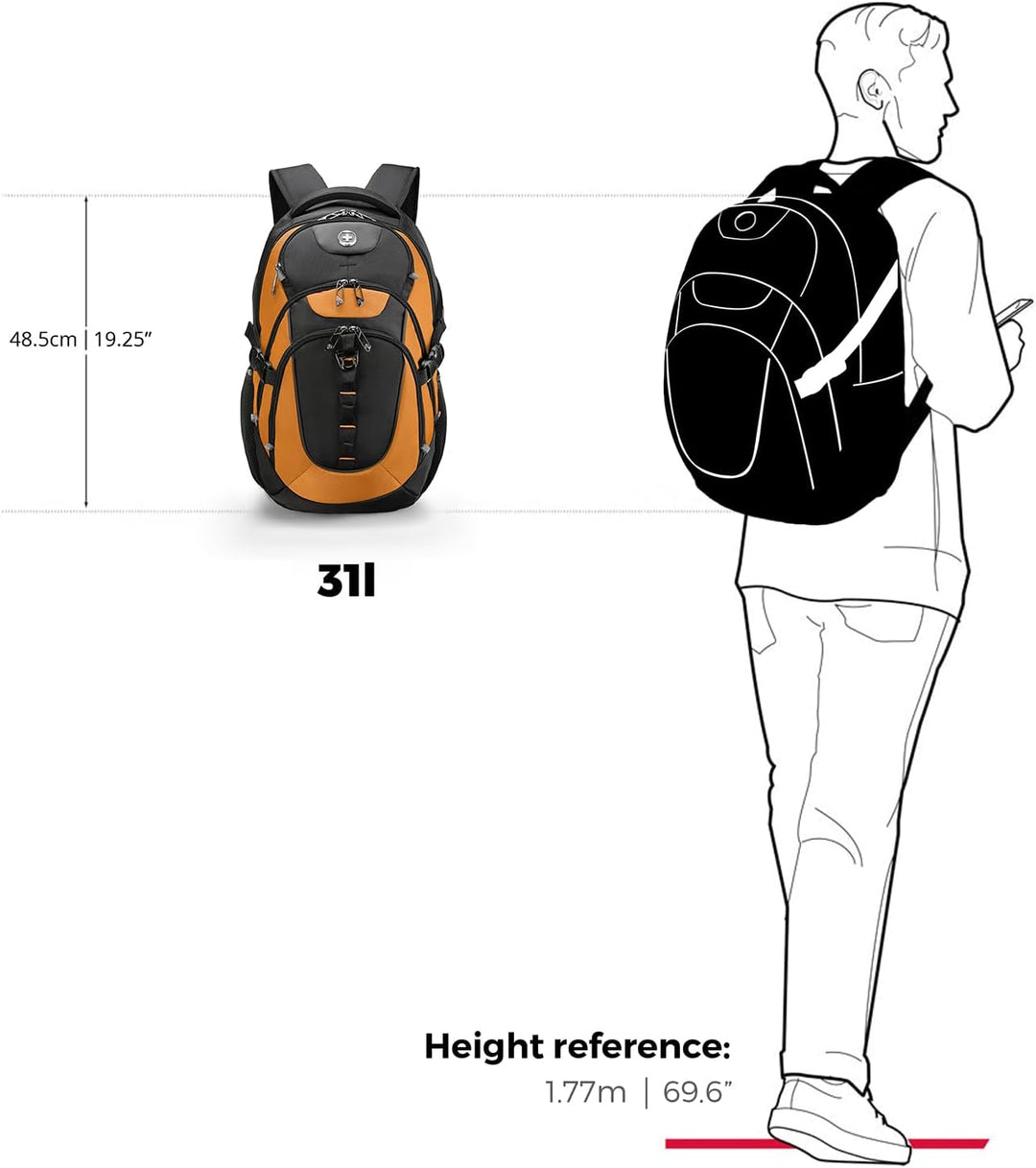 swissdigital Mochila para portátil de viaje de negocios, para hombr...