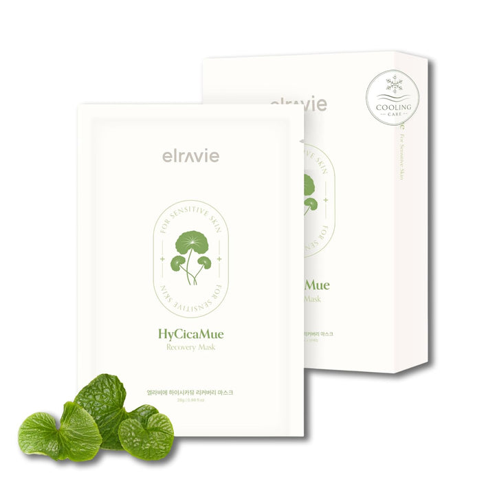 elravie HyCicaMue - Máscara de recuperación (10ea), máscara de hoja...