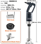 VEVOR Licuadora comercial de inmersión 12", mezclador resistente 750W