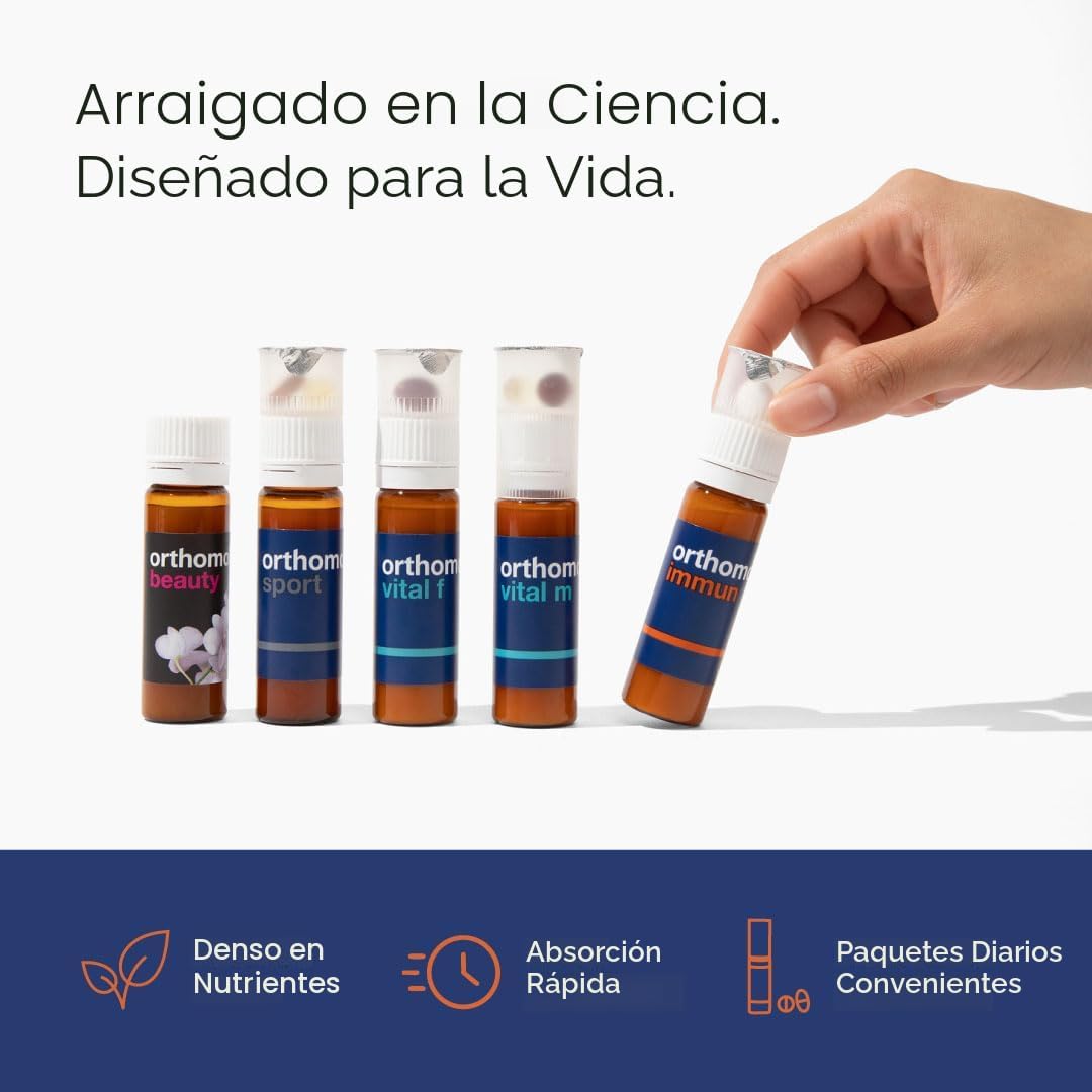 Orthomol Immun, suplemento de apoyo inmune, refuerzo diario del sis...