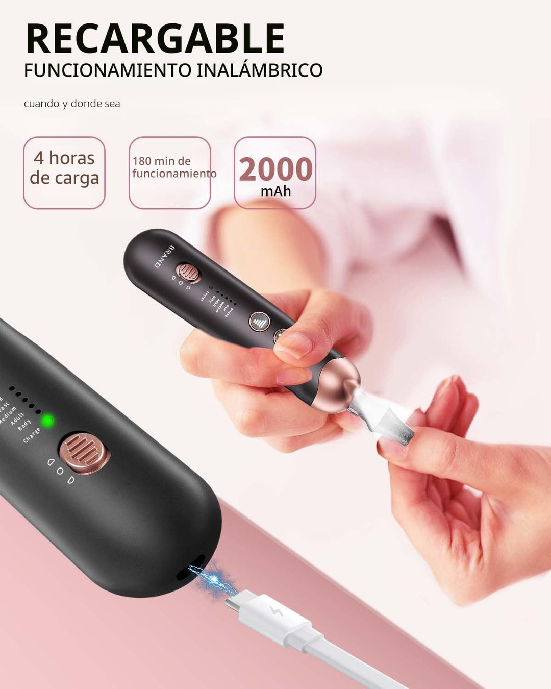 Kit profesional de manicura y pedicura, juego de limas eléctricas i...