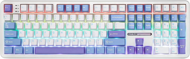 EPOMAKER Aula F108 - Teclado inalámbrico para juegos, teclado mecán...