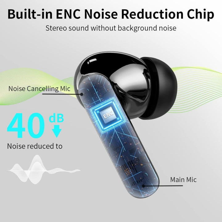 Auriculares inalámbricos, Auriculares Bluetooth 5.4 con graves esté...