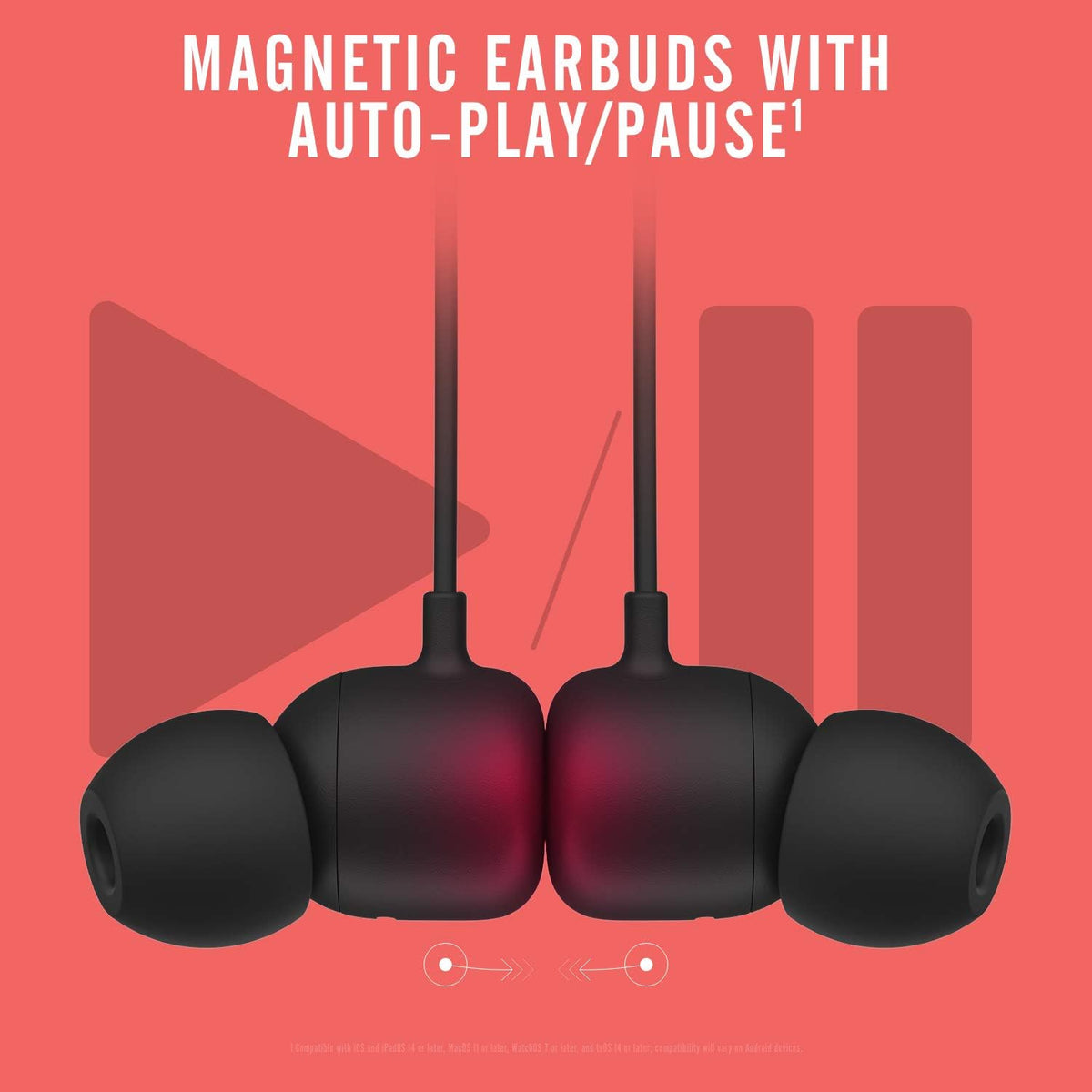 Beats Flex Auriculares inalámbricos - Chip de auriculares Apple W1, auriculares magnéticos, Negro