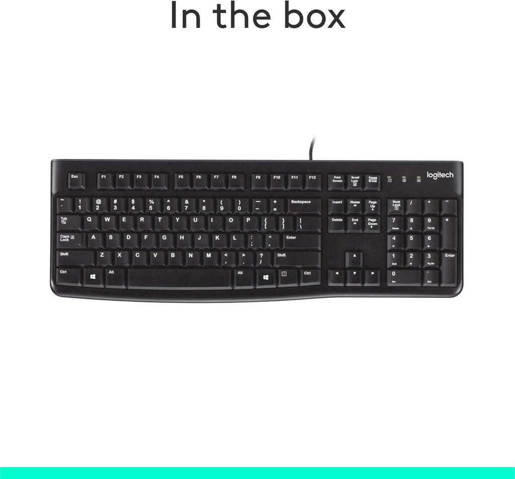 K120 teclado ergonómico de escritorio con cable USB negro