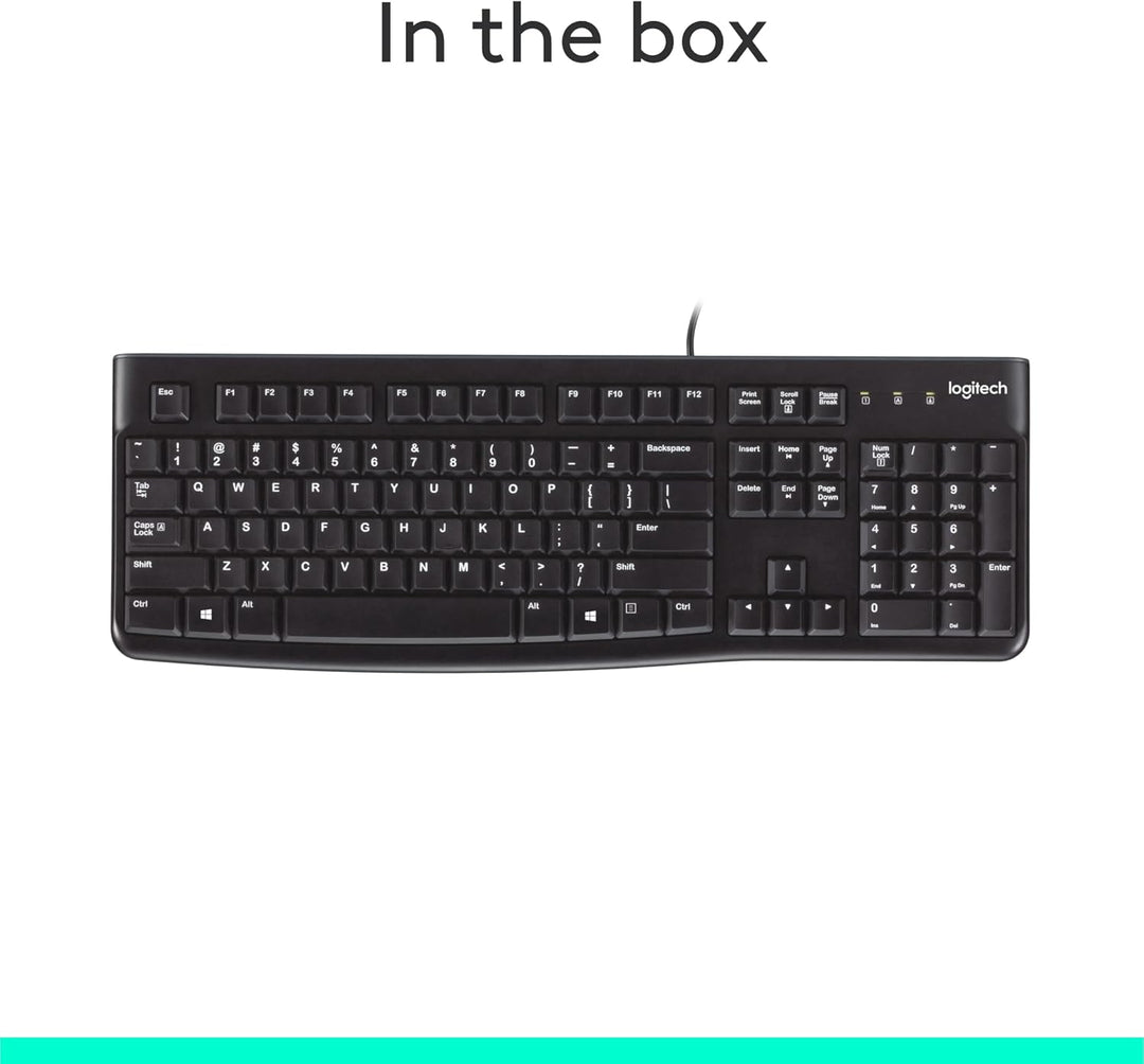 K120 teclado ergonómico de escritorio con cable USB negro