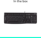 K120 teclado ergonómico de escritorio con cable USB negro