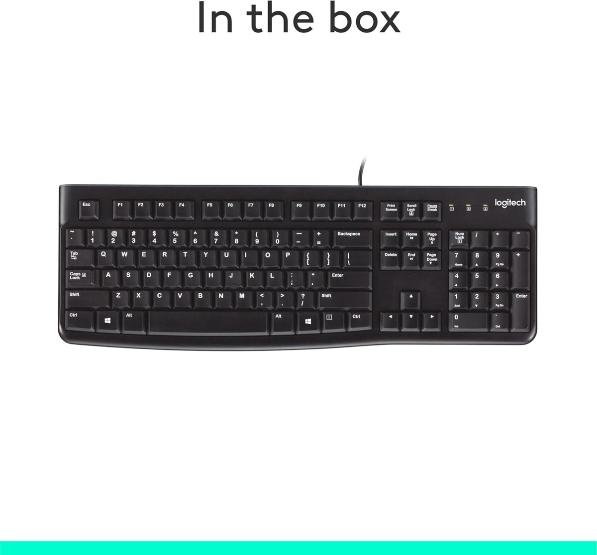 K120 teclado ergonómico de escritorio con cable USB negro