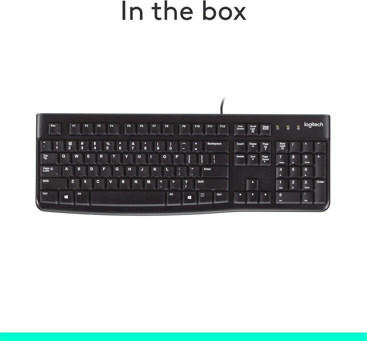 K120 teclado ergonómico de escritorio con cable USB negro