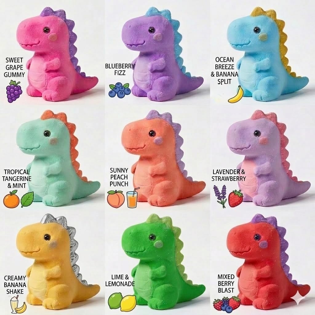 Paquete de 9 bombas de baño de dinosaurios con juguetes sorpresa en el