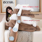 SNOWOLF Animales de peluche de oso con peso grandes, almohada decorativa de felpa de oso blanco de 31.5", peluche súper lindo kawaii de oso polar, juguetes de abrazo, regalos para niños, niñas y