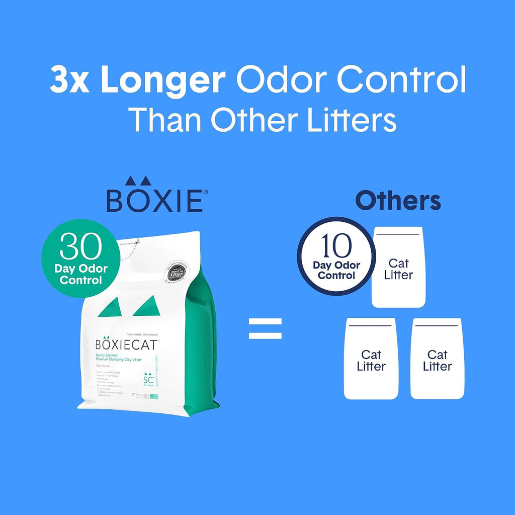 Boxie Premium - Arena para gatos perfumada para gatos durante más de 30 días, 16 libras