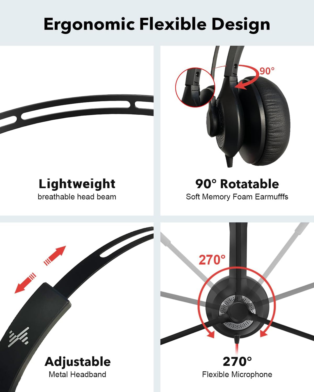 JIAMQISHI Auriculares USB con micrófono para PC, auriculares para c...