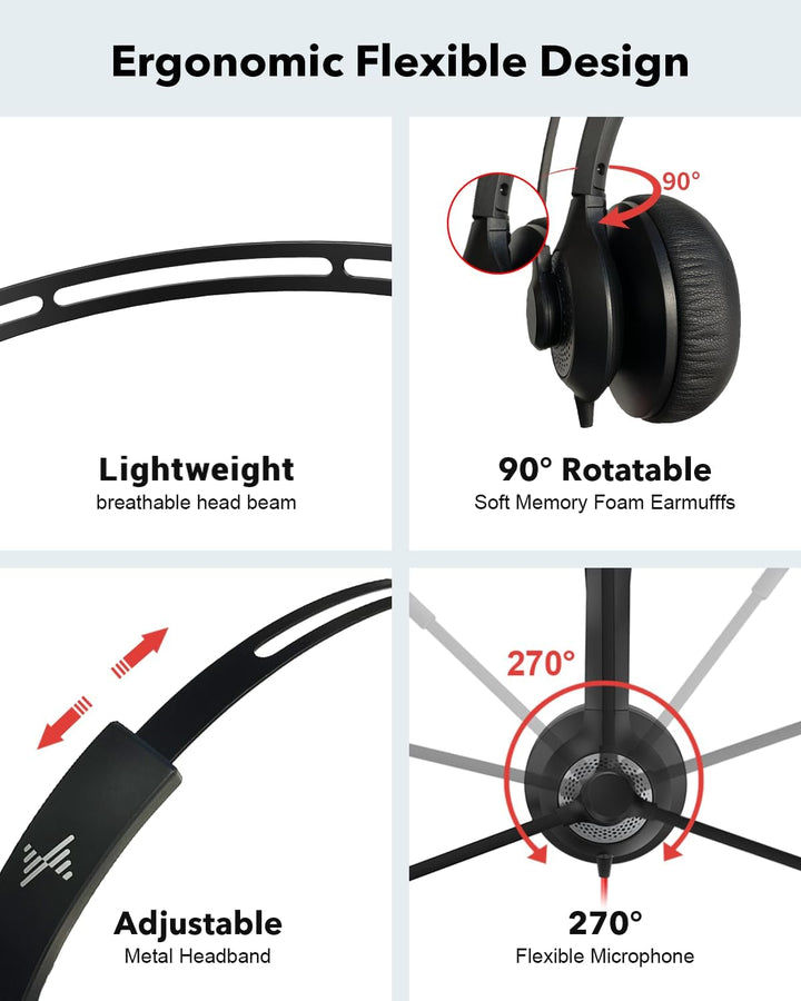JIAMQISHI Auriculares USB con micrófono para PC, auriculares para c...