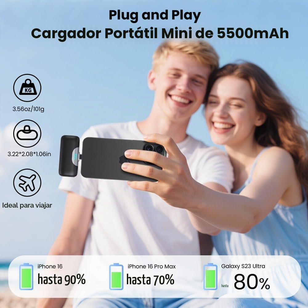 [Paquete de 2] Mini cargador portátil para iPhone 17\/16, pantalla...