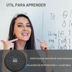 Reproductor de CD portátil con altavoz y auriculares