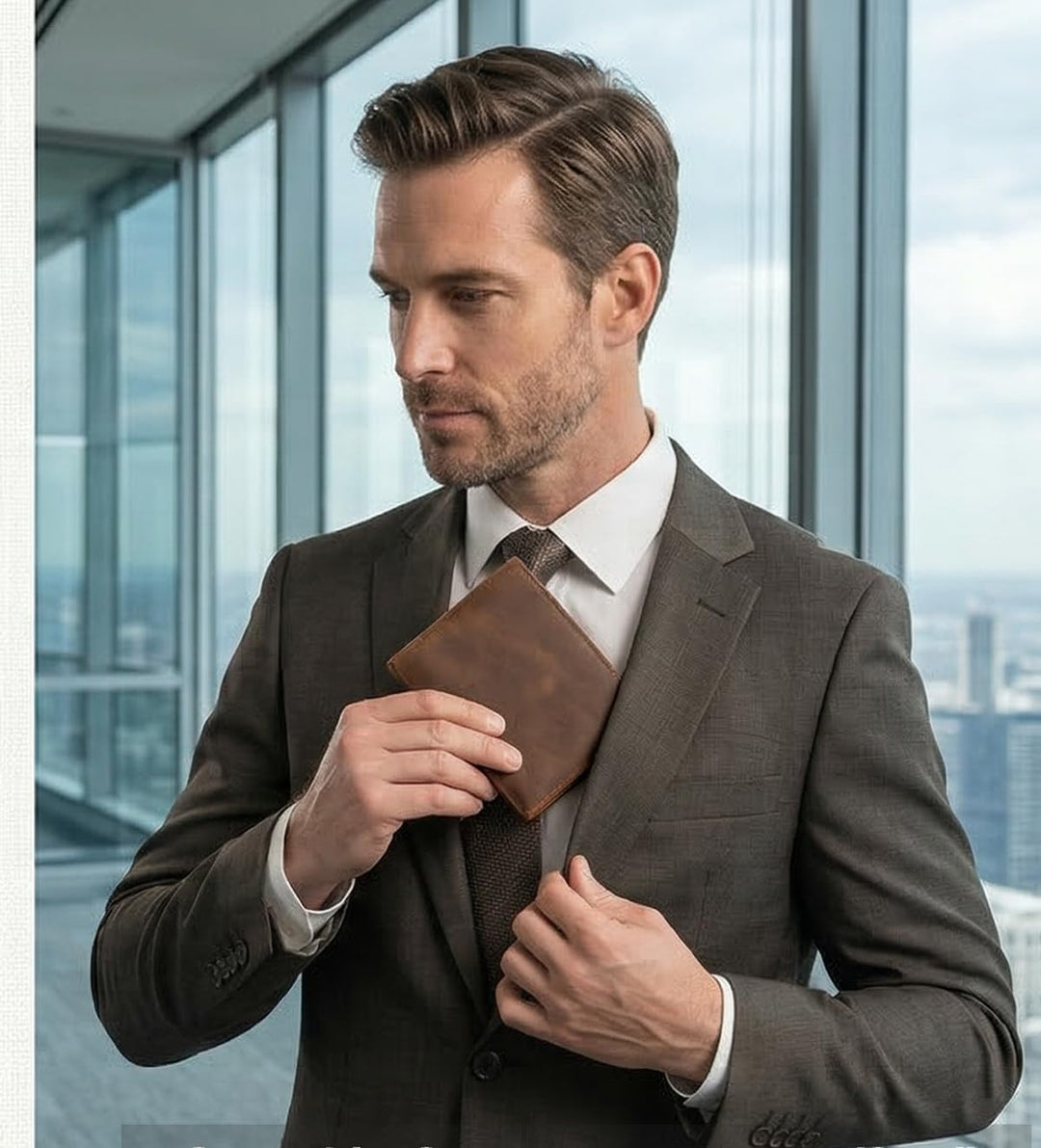 ITSCOSY Billetera para hombre con bloqueo RFID, suave, de piel auté...
