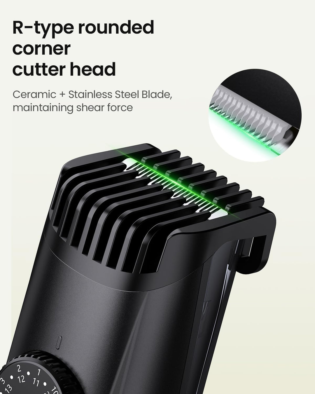TEPOTZ Recortadora de barba para hombres, rueda de cuchilla ajustab...