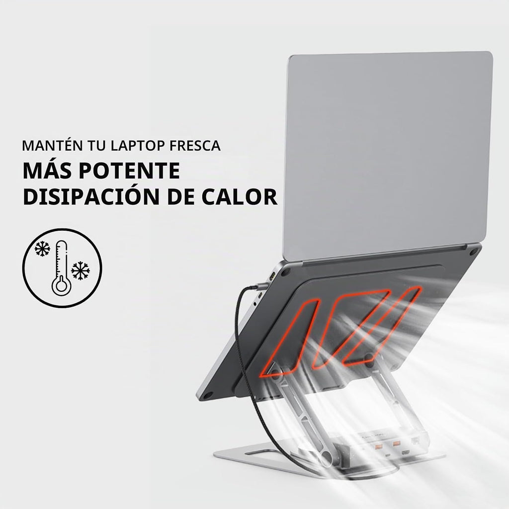 Estación de acoplamiento portátil de 360° con concentrador USB C