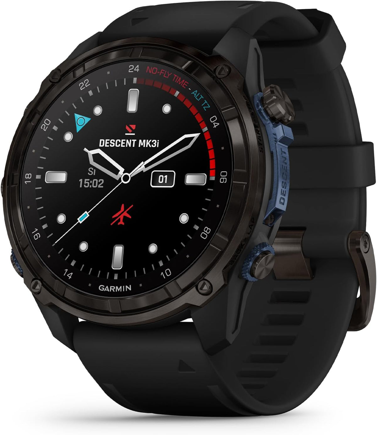 Garmin Descent™ Mk3i, Ordenador de buceo estilo reloj, 2.008 en, negro