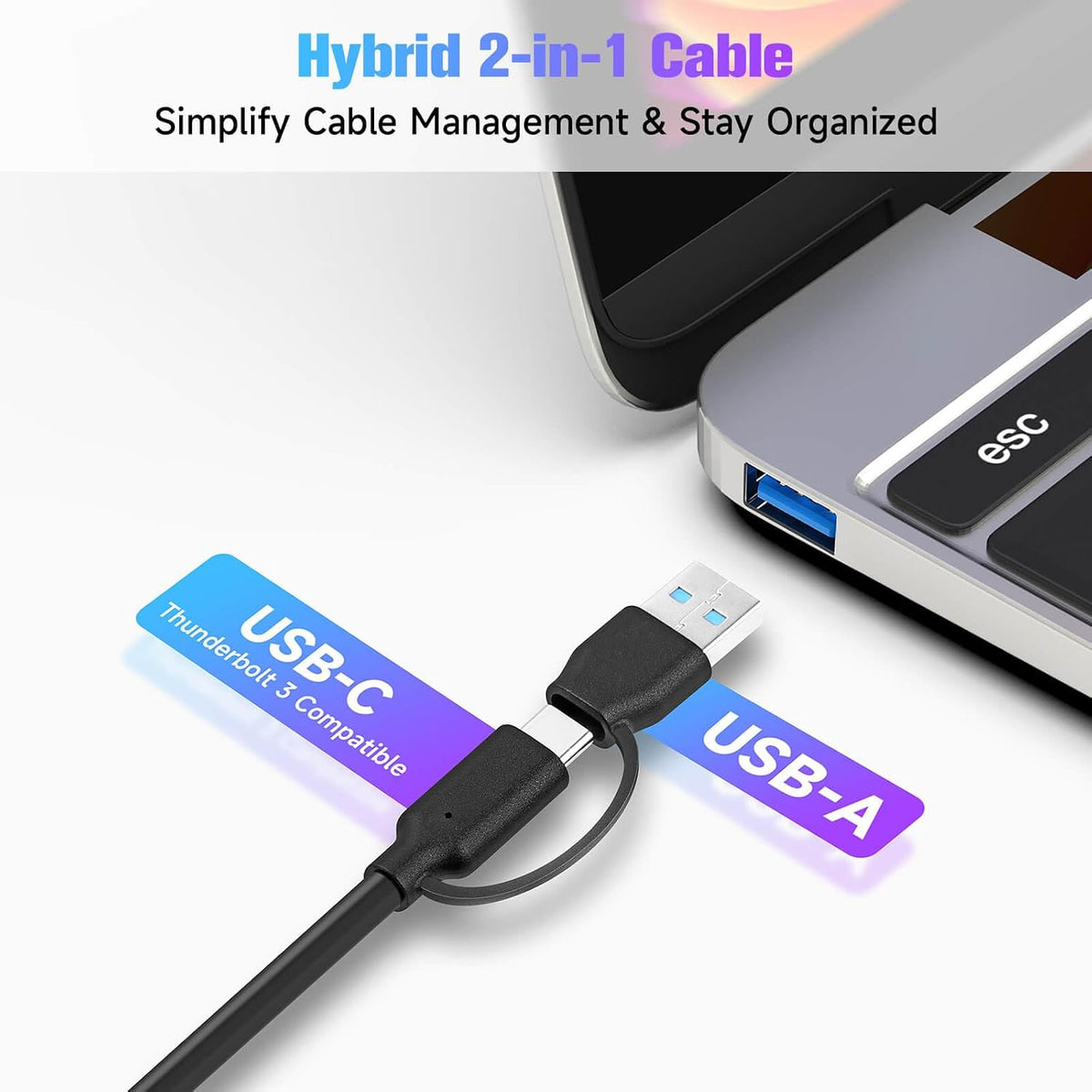 RSHTECH, RSH-ST07C, hub USB 3.2 de 7 puertos, alimentado, adaptador 5V/3A