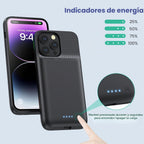 Pxwaxpy Funda de batería para iPhone 13 Pro Max/14 Pro Max/14 Plus, funda delgada de cargador de 8600 mAh mejorada con protección anticaídas de 360°, funda de carga recargable para iPhone 13 Pro Max