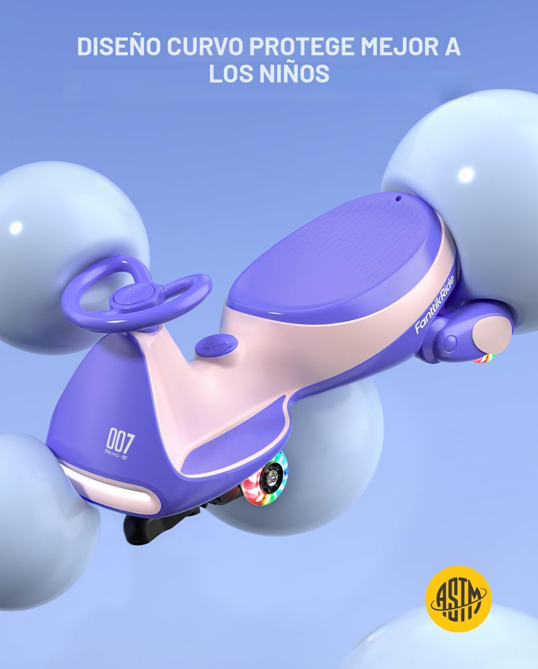 FanttikRide N7 Pro - Coche eléctrico Wiggle con pedal, batería reca...