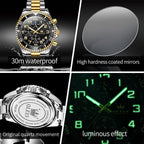 OLEVS Relojes para hombre, de cara grande, de acero inoxidable, resistente al agua, con fecha, analógicos, de cuarzo, modernos, de negocios, relojes de pulsera para hombre