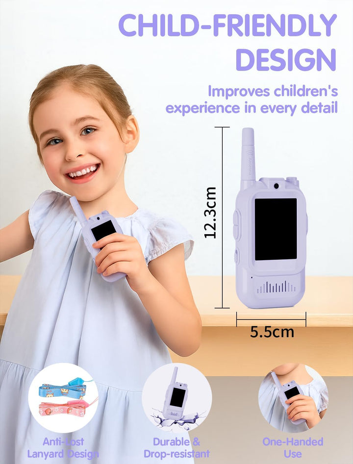 Walkie Talkie para niños con video: paquete de 2 juguetes recargabl...