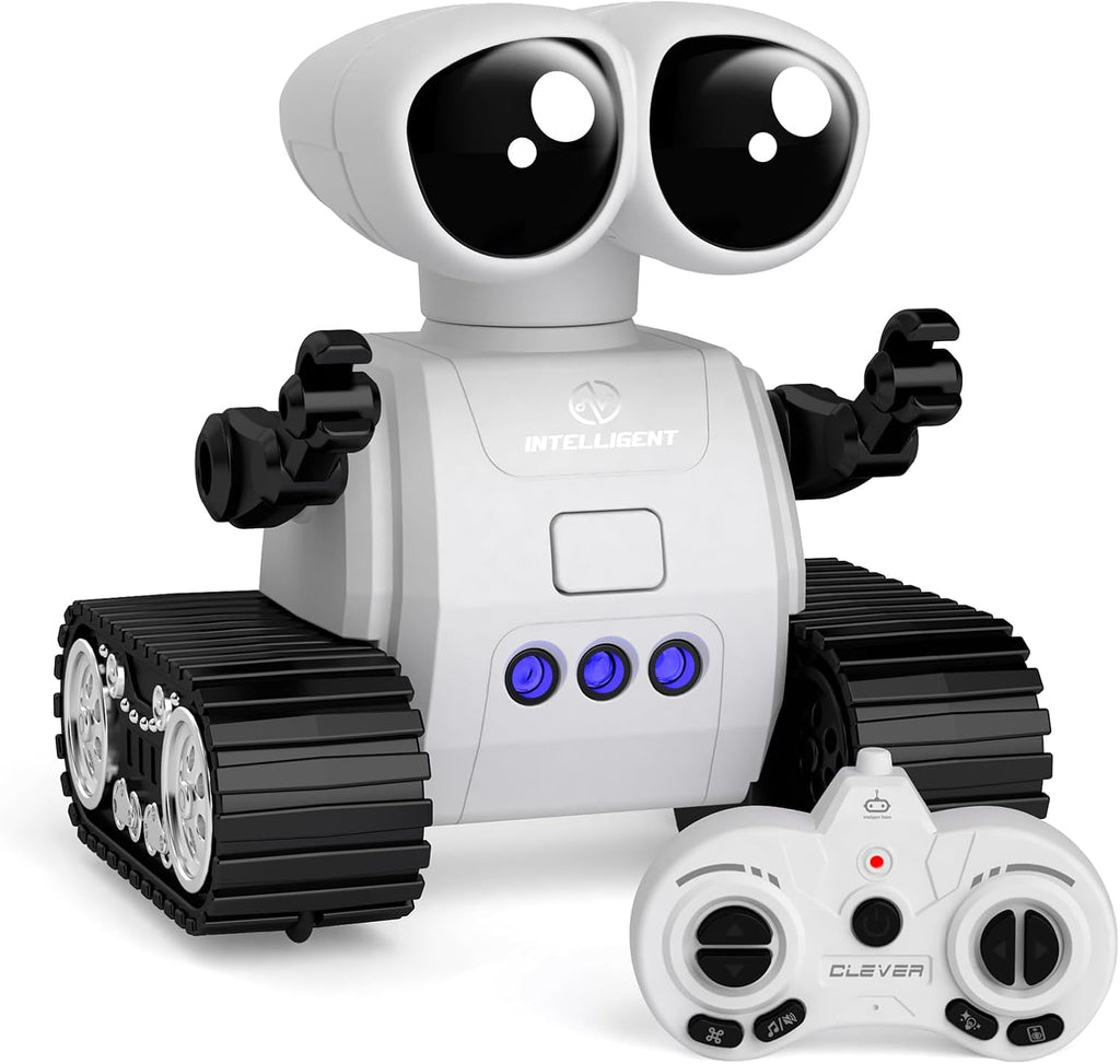Juguetes robot para niños, juguetes de robot recargables de control remoto con walkie talkies, programación, detección de gestos, música, función de ojos cambiables, juguetes de robot RC regalos para niños y niñas de 6 a 12 años