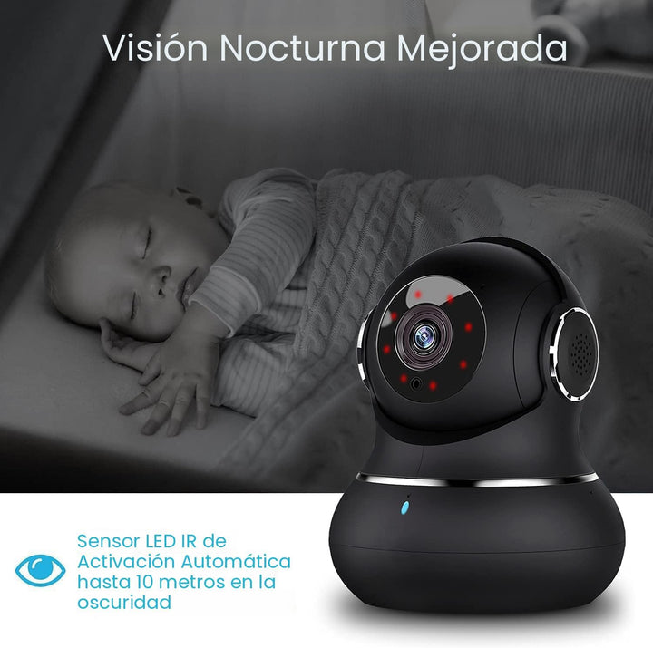 litokam Cámara de seguridad interior 2K, cámaras de 360° para segur...