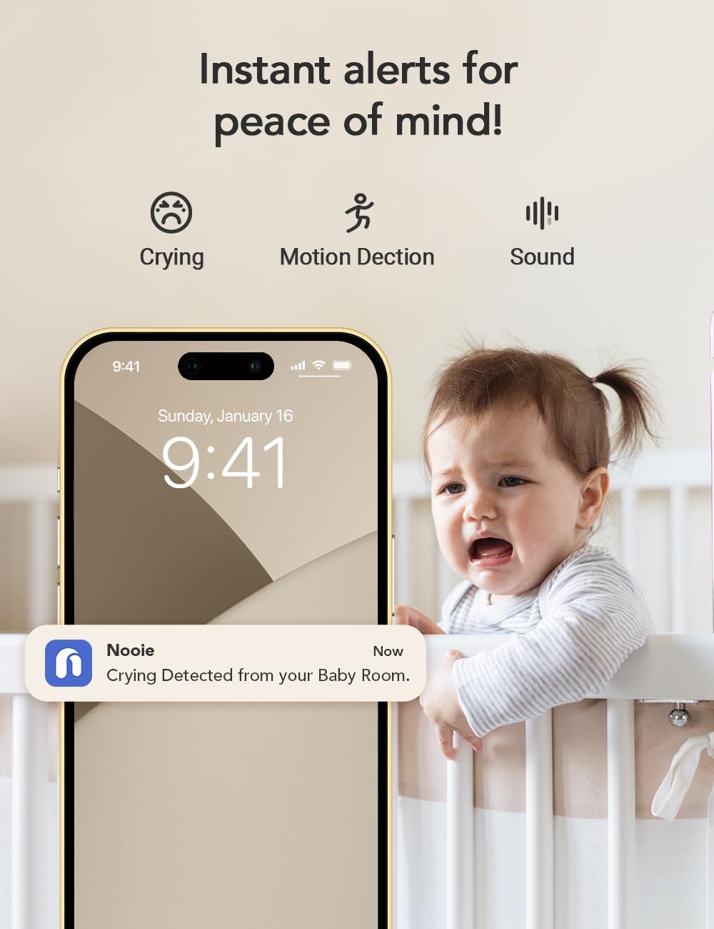 nooie 2K Smart WiFi Baby Monitor Camera and Audio