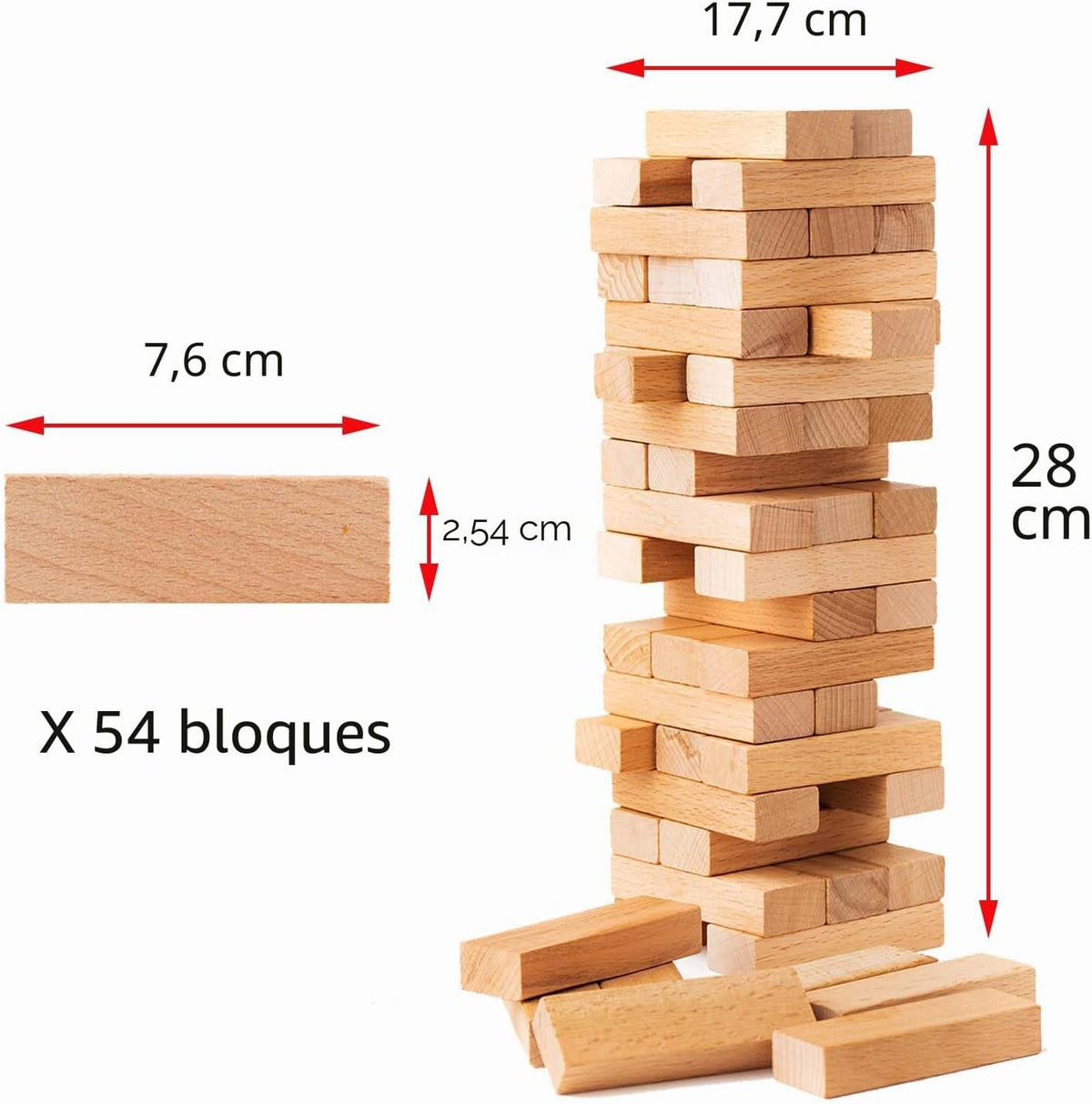 54Pcs Lust Tower – Bold, Flirty Twist en Lust Tower para Daring Adults, Valentine Tumbling Tower Stacking Blocks, Date Night Party Game