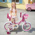 Bicicleta WinHope Fairy Girls con Asiento para Muñeca, Bicicleta Infantil de 12-20 Pulgadas para Edades 2-12