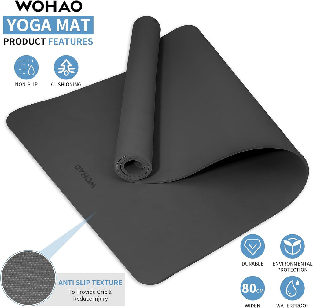 Colchoneta de Yoga Extra Ancha y Gruesa 8 mm, 72" x 31.5"