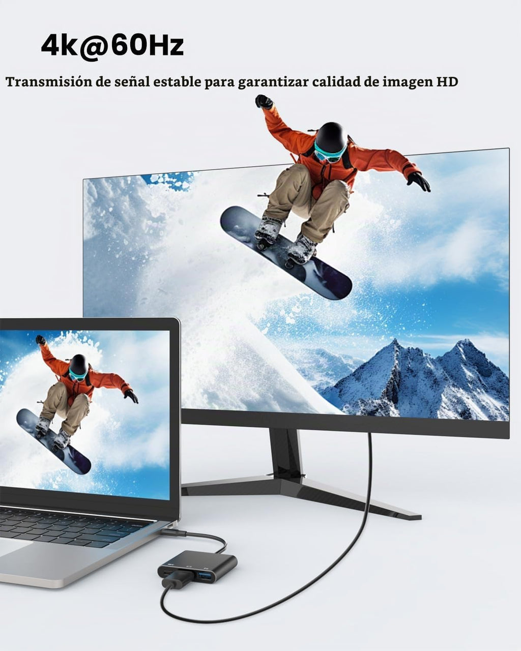 Adaptador USB-C a HDTV con salida HDTV 4K@60Hz, convertidor multi-AV para MacBook/Mac Pro Air iPad Pro y más dispositivos con puerto Type-C