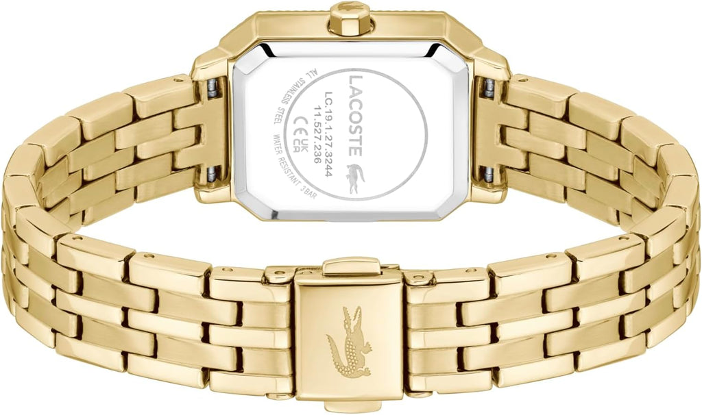 Lacoste Reloj de pulsera o correa de cuero de cuarzo Parisienne para mujer, 0.866 in