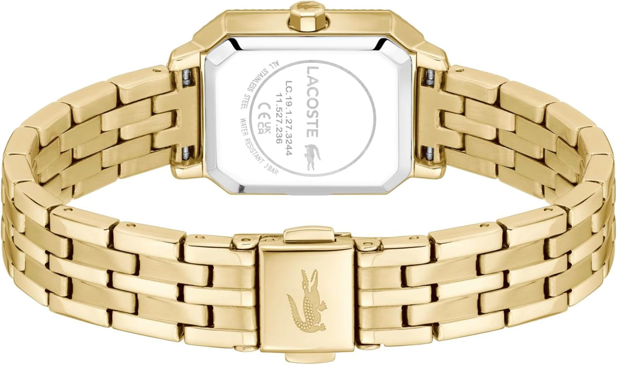 Lacoste Reloj de pulsera o correa de cuero de cuarzo Parisienne para mujer, 0.866 in